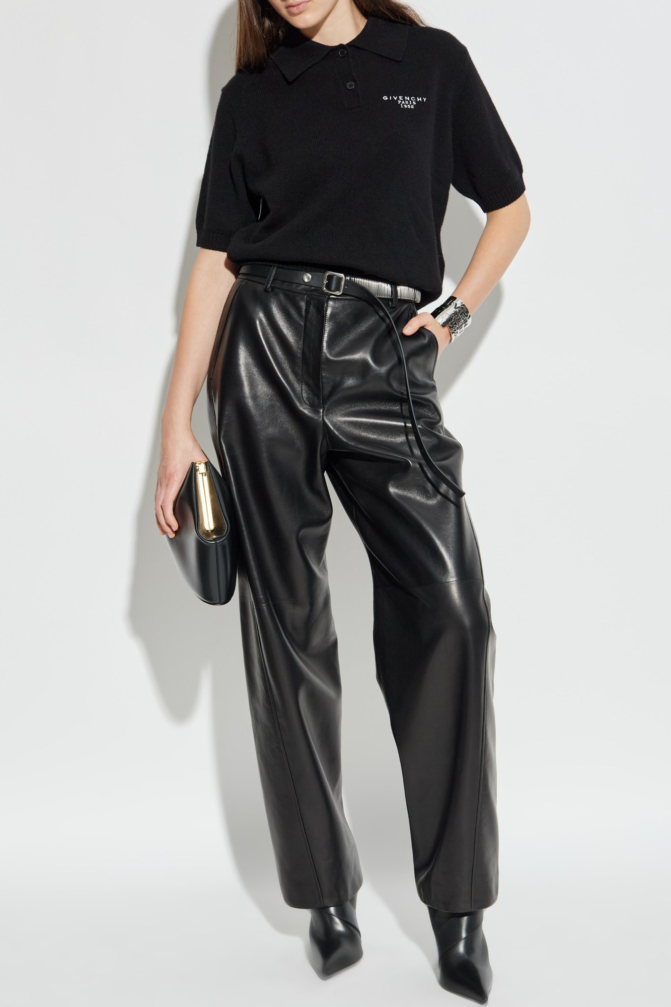 Givenchy Leather wide-leg pants | Women's | Vitkac